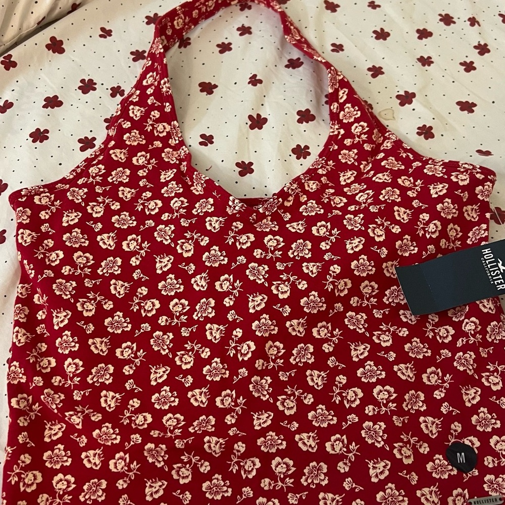 Hollister Red Floral Tank Top